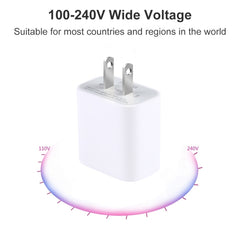 PD 20W Single USB-C / Type-C Interface Travel Charger, US Plug