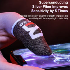 ROCK i27 Super Conductive Silver Fiber Anti-sweat Sensitive Touch Gaming Finger Cover for Thumb / Index Finger