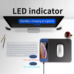 OJD-36 QI Standard 10W Beleuchtung Kabelloses Ladegerät Gummi-Mauspad, Größe: 26,2 x 19,8 x 0,65 cm