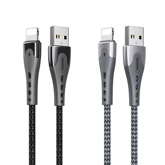 REMAX RC-150i KAWAY Series 1m 2.4A USB to 8 Pin Aluminum Alloy Braid Fast Charging Data Cable, 8 Pin