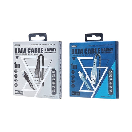 REMAX RC-150i KAWAY Serie 1m 2,4A USB auf 8 Pin Aluminiumlegierung Geflecht Schnellladedatenkabel, 8 Pin