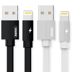 REMAX RC-094i Cable de datos de carga rápida trenzado de aleación de aluminio de 8 pines USB a 2,4 A de 2 m, 8 pines