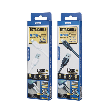 Cable de datos de carga rápida REMAX RC-138i 2.4A USB a 8 pines Suji Pro, longitud del cable: 1 m, 8 pines