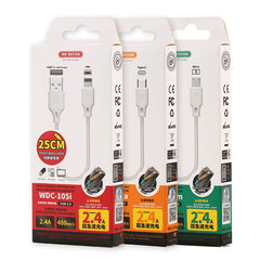 WK WDC-105i 2.4A 8 Pin Full Speed Pro Charging Data Cable, Length: 25cm, 8 Pin