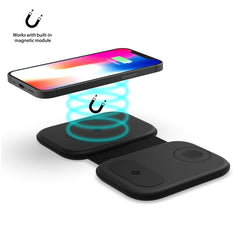 F20 3 in 1 15W Multi-function Magnetic Folding Wireless Charger for iPhone Series & Apple Watches & AirPods, F20