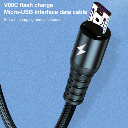 Cable de datos de carga rápida redondo K061 de 1,2 m y 5 A, 3 en 1, USB a 8 pines + USB-C/Tipo-C + Micro USB