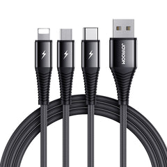 JOYROOM S-1230G4 3A 3 In 1 USB to 8 Pin + Micro USB + Type-C / USB-C Fast Charging Data Cable Length: 1.2m