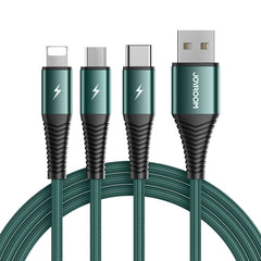 JOYROOM S-1230G4 3A 3 In 1 USB to 8 Pin + Micro USB + Type-C / USB-C Fast Charging Data Cable Length: 1.2m