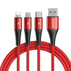 JOYROOM S-1230G4 3A 3 In 1 USB to 8 Pin + Micro USB + Type-C / USB-C Fast Charging Data Cable Length: 1.2m