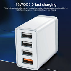 WK WP-U125 Youpin Series 18W QC3.0 4 USB Ports Fast Travel Charger, EU Plug, EU Plug
