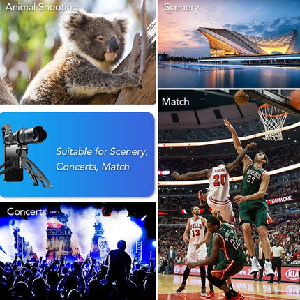 APEXEL APL-20-40XJJ04 20-40X HD Externes Zoom-Teleskop mit doppelter Einstellung Universelles Teleobjektiv für Telefone, 20-40X