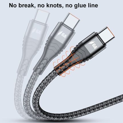 ADC-138 66 W 3-in-1 USB auf 8-Pin + Micro USB + USB-C/Typ-C geflochtenes Schnellladedatenkabel, Kabellänge: 1,2 m