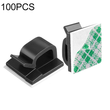 HG2392 Clip de fijación para organizador de cables de datos de escritorio, 100 piezas, tipo goma: verde y blanco, 100 piezas