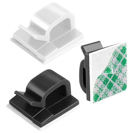 HG2392 Clip de fijación para organizador de cables de datos de escritorio, 100 piezas, tipo goma: verde y blanco, 100 piezas