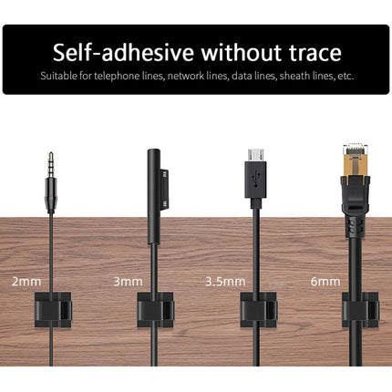 HG2392 Clip de fijación para organizador de cables de datos de escritorio, 100 piezas, tipo goma: verde y blanco, 100 piezas