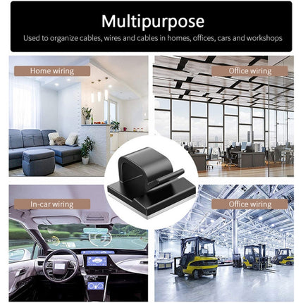 HG2392 Clip de fijación para organizador de cables de datos de escritorio, 100 piezas, tipo goma: verde y blanco, 100 piezas