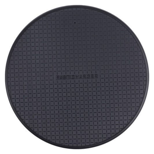 10W QI Plaid Pattern Round Plastic Wireless Charger, Plastic