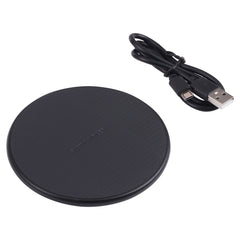 10W QI Plaid Pattern Round Plastic Wireless Charger, Plastic