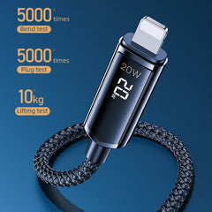 REMAX RC-128i 20W Type-C / USB-C to 8 Pin Intelligent Digital Display Zinc Alloy Braided Charging Data Cable, Length: 1.2m