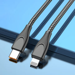 ADC-009 USB-C / Type-C to 8 Pin Zinc Alloy Hose Fast Charging Data Cable, Cable Length: 1m, USB-C / Type-C to 8 Pin