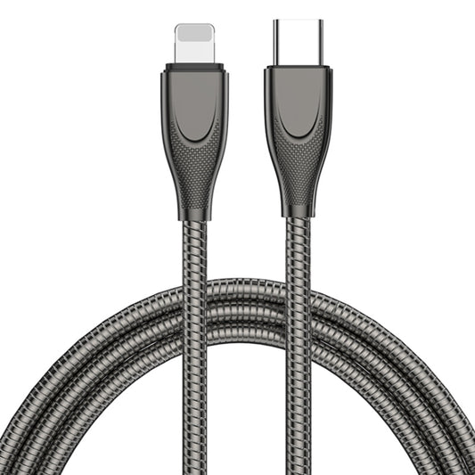 Cable de datos de carga rápida ADC-009 USB-C/Tipo-C a 8 pines con manguera de aleación de zinc, longitud del cable: 1 m, USB-C/Tipo-C a 8 pines