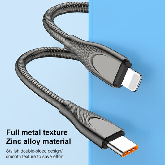 ADC-009 USB-C / Typ-C auf 8-poliges Zinklegierungsschlauch-Schnellladedatenkabel, Kabellänge: 1 m, USB-C / Typ-C auf 8-polig