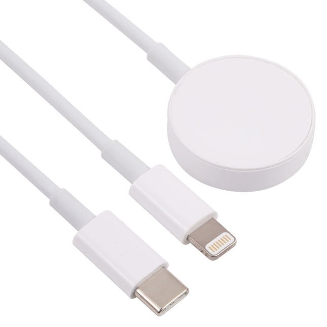 Cable de datos de cargador inalámbrico 3 en 1 USB-C/Tipo-C a 8 pines + USB-C/Tipo-C + reloj magnético, longitud del cable: 1,2 m, 3 en 1
