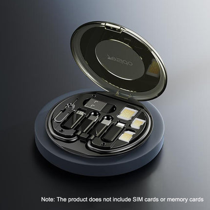 YESIDO CA118 Caja de almacenamiento de cable de datos de carga multifuncional 6 en 1, CA118, color negro