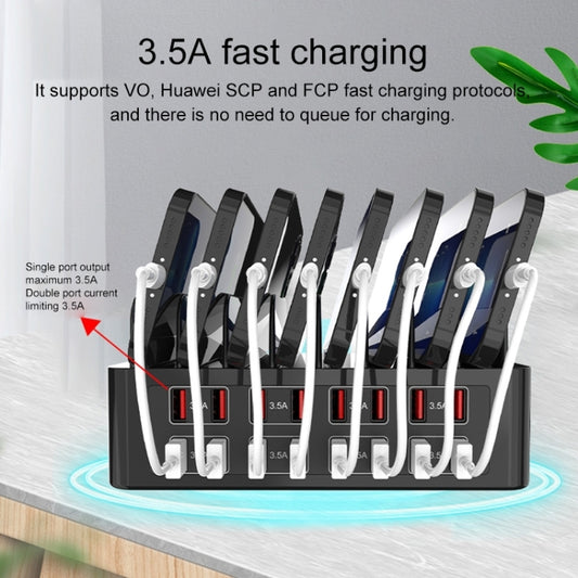 YFY-A55 150W 16 x USB Ports Smart Charging Station with Phone & Tablet Stand, US Plug, YFY-A55