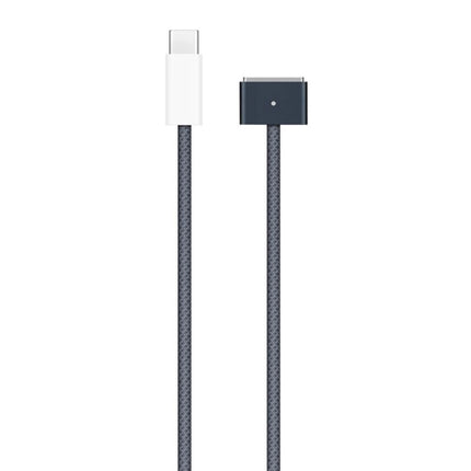 USB-C / Type-C auf Magsafe 3 geflochtenes Schnellladedatenkabel, Länge: 2 m, Blau, Weiß
