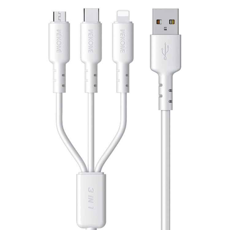 WEKOME WDC-02 Tidal Energy Series 3A USB auf 8 Pin+Type-C+Micro USB 3-in-1 PVC-Datenkabel, Länge: 1,2 m