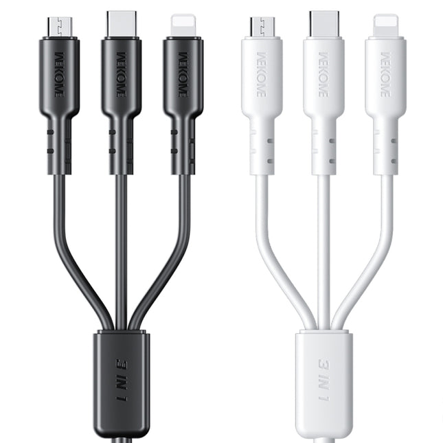Cable de datos de PVC 3 en 1 WEKOME WDC-02 Tidal Energy Series USB a 8 pines + Tipo C + Micro USB, longitud: 1,2 m
