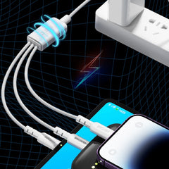 WEKOME WDC-02 Tidal Energy Series 3A USB to 8 Pin+Type-C+Micro USB 3 in 1 PVC Data Cable, Length: 1.2m