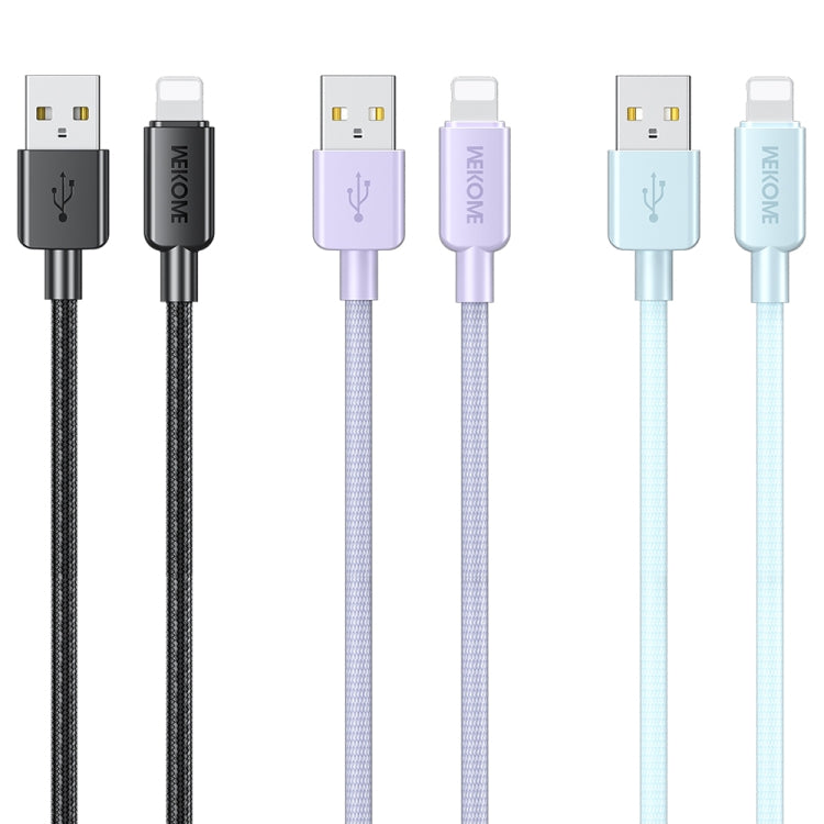 Cable de datos trenzado USB a 8 pines WEKOME WDC-03 Tidal Energy Series de 2,4 A, longitud: 1 m, USB a 8 pines
