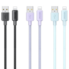 Cable de datos trenzado USB a 8 pines WEKOME WDC-03 Tidal Energy Series de 2,4 A, longitud: 1 m, USB a 8 pines