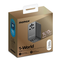 MOMAX UA10D 1-World GaN PD 100W Fast Charger Power Adapter, UA10D