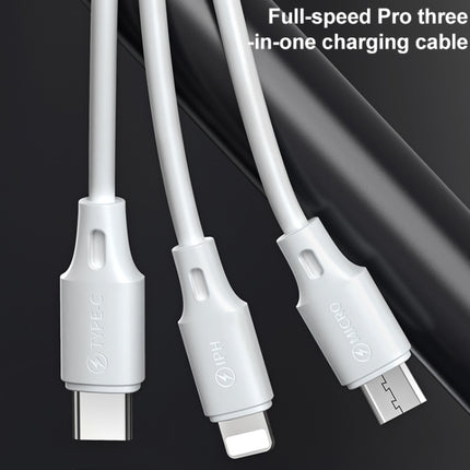 WK WDC-103 3A 3 In 1 8 Pin + Micro USB + Type-C / USB-C Fullspeed Pro Charging Data Cable, Length: 1.15m