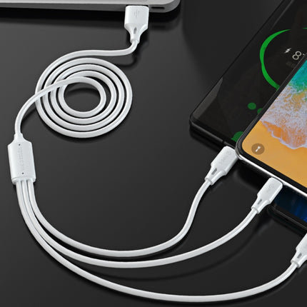 WK WDC-103 3A 3 In 1 8 Pin + Micro USB + Type-C / USB-C Fullspeed Pro Charging Data Cable, Length: 1.15m