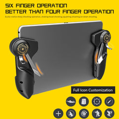 MeMo AKpad6K Snap-on Six Finger Linkage Trigger Imitation Shooting Game Controller for Tablet PC, One Pair, Six Finger Linkage