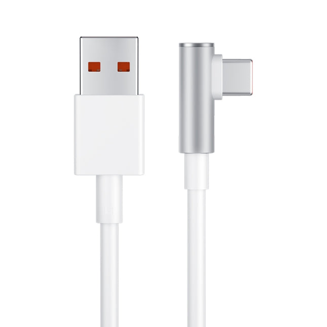 Original Xiaomi 6A USB to USB-C / Type-C 90 Degree Elbow Fast Charging Data Cable, Length: 1.5m, 6A, Length: 1.5m