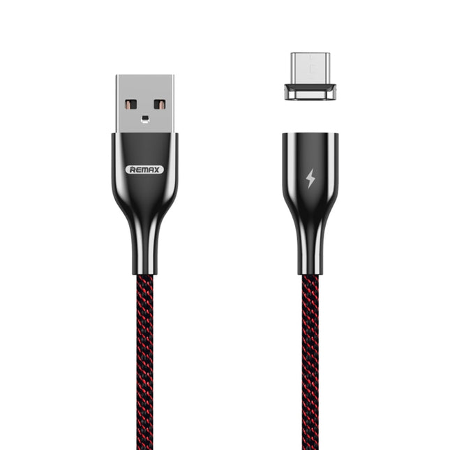 REMAX RC-158m 3A USB to Micro USB Interface Charging + Transmission Magnetic Attraction Polyester Two-color Braided Data Cable, Cable Length: 1m, Micro USB