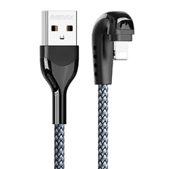 REMAX RC-177i Heymanba II 2.1A USB to 8 Pin 180 Degrees Elbow Zinc Alloy Braided Gaming Data Cable, Cable Length: 1m, RC-177i