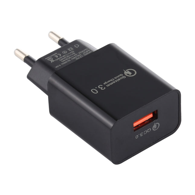Cargador de viaje con un solo puerto USB QC3.0 LZ-706, enchufe de la UE