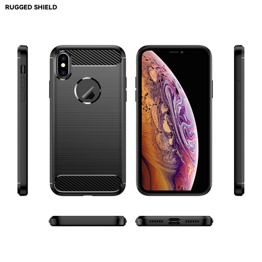 For iPhone X / XS Carbon Fiber TPU Brushed Texture Shockproof Protective Back Cover Case, For iPhone X / XS, For X