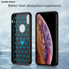 Für iPhone X / XS Carbon Fiber TPU Brushed Texture Stoßfeste Schutzhülle für die Rückseite, Für iPhone X / XS, Für X