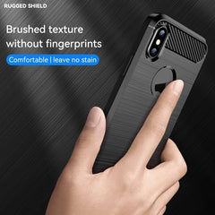 Für iPhone X / XS Carbon Fiber TPU Brushed Texture Stoßfeste Schutzhülle für die Rückseite, Für iPhone X / XS, Für X