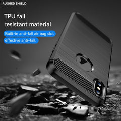 Für iPhone X / XS Carbon Fiber TPU Brushed Texture Stoßfeste Schutzhülle für die Rückseite, Für iPhone X / XS, Für X