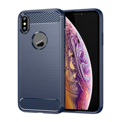 Für iPhone X / XS Carbon Fiber TPU Brushed Texture Stoßfeste Schutzhülle für die Rückseite, Für iPhone X / XS, Für X