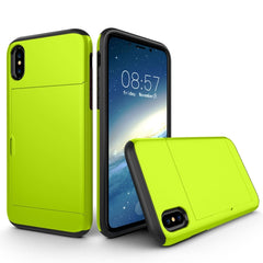 For iPhone X / XS TPU + PC Dropproof Protective Back Cover Case with Card Slot