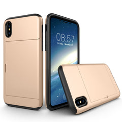 For iPhone X / XS TPU + PC Dropproof Protective Back Cover Case with Card Slot